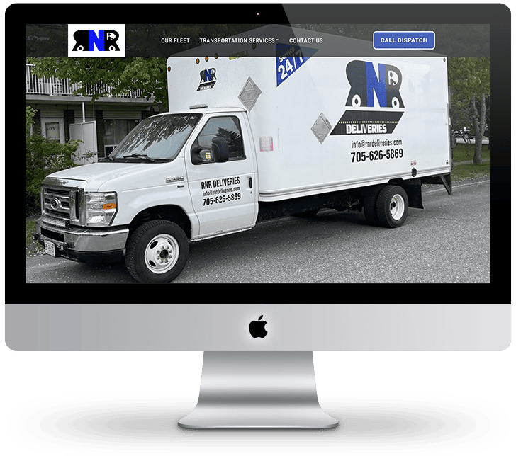 website landing page for RnR Transportation